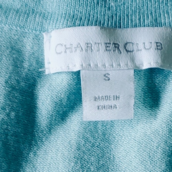 Charter Club Aqua Cardigan Sz Sm - Picture 4 of 4